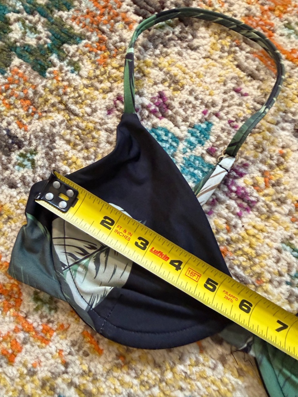 Beach Riot Camilla Black & Green Tropical Leaf bikini top - Picture 6 of 6